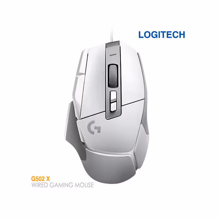 موس گیمینگ با سیم سفید لاجیتک G502 X