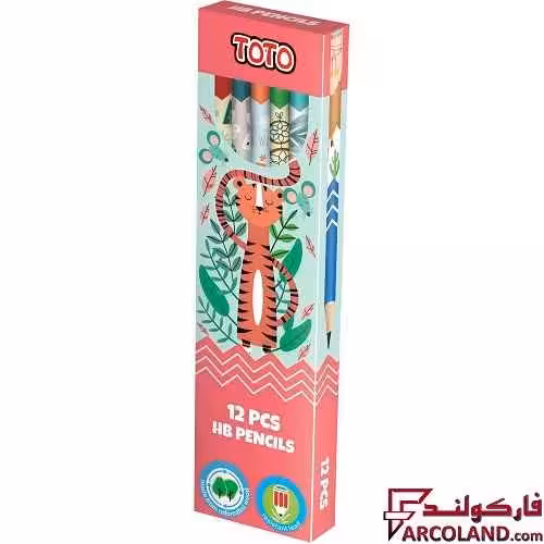 مداد مشکی طرح دار توتو مدل Toto 2057 بسته 12 عددی