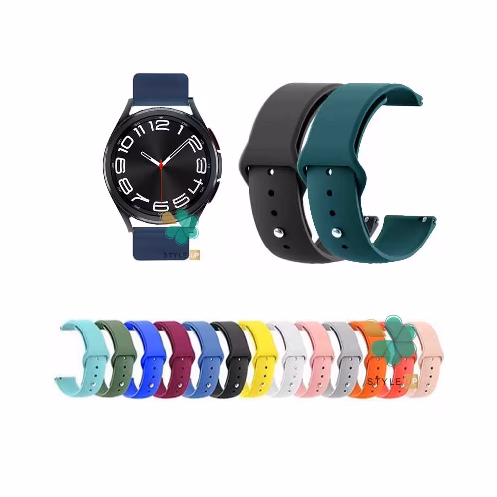 بند ساعت سیلیکونی دکمه ای مناسب سامسونگ Galaxy Watch 6 Classic 47/43mm