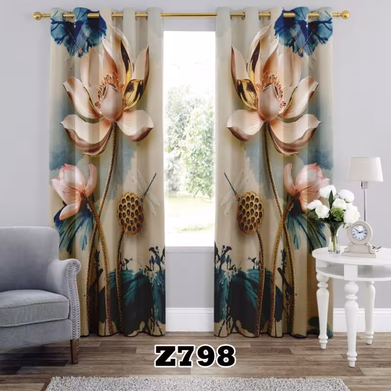 پرده سه بعدی طرح گل