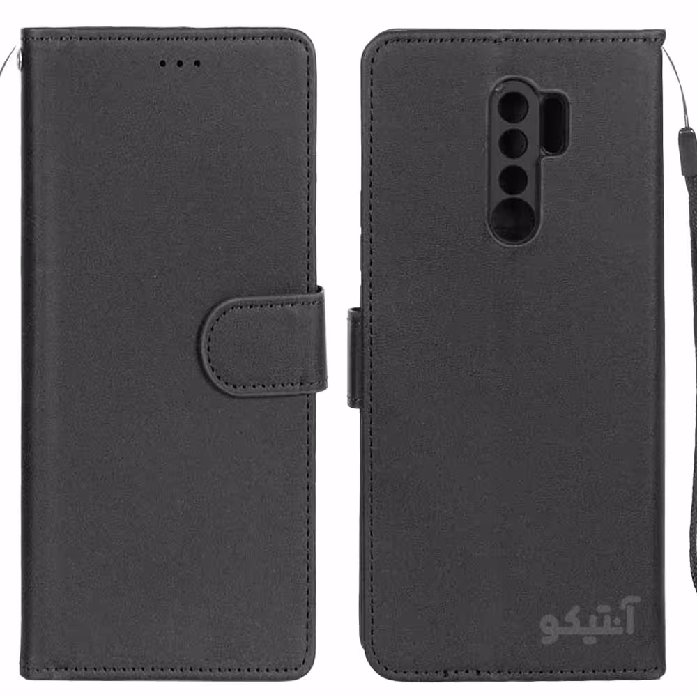 کیف چرمی مگنتی موبایل مناسب برای Xiaomi Redmi9-مشکی