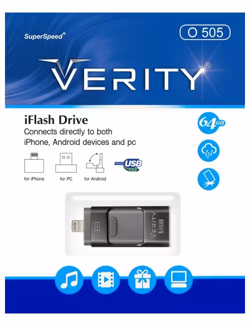 فلش مموری OTG وریتی مدل O505 ظرفیت 64 گیگابایت