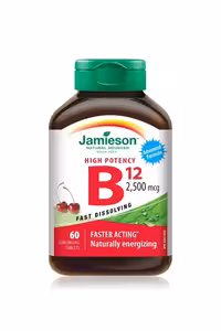 قرص زیرزبانی ویتامین B12 (متیل کوبالامین) Jamieson - بسته 60 عددی