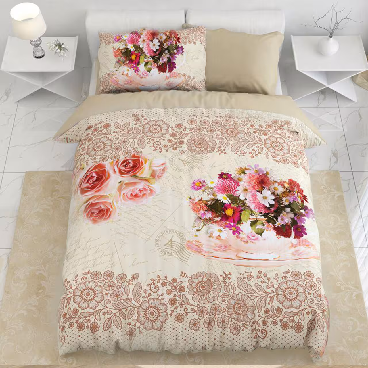 سرویس لحاف روتختی ترکسان کد D7 یکنفره 4 تکه