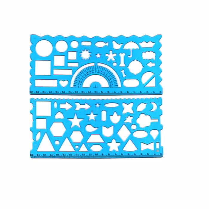 ست خط کش نشکن Flexible شابلونی 2 عددی