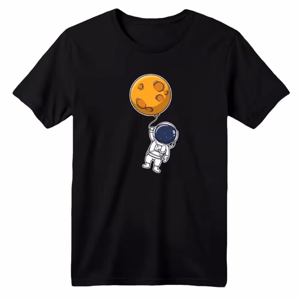 تی شرت آستین کوتاه بچگانه مدل فضانورد کد 1 رنگ مشکی