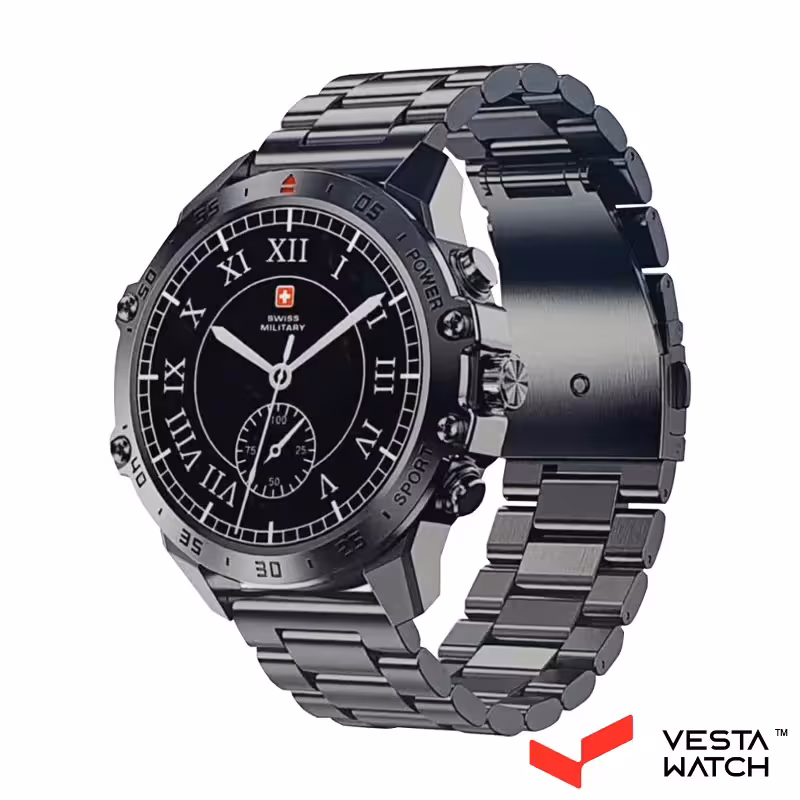 ساعت مچی هوشمند سوئیس میلیتاری SWISS MILITARY مدل DOM5-GunMetFStS