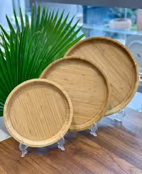 سینی بامبو سه تایی گرد وارداتی