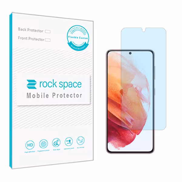 گلس سامسونگ Galaxy S21 Ultra 5G مدل نانو هیدروژل آنتی بلو برند راک اسپیس کد S