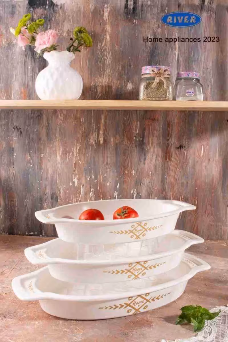 تابه بیضی متوسط سرمری سفید ریور کد 8171-36E