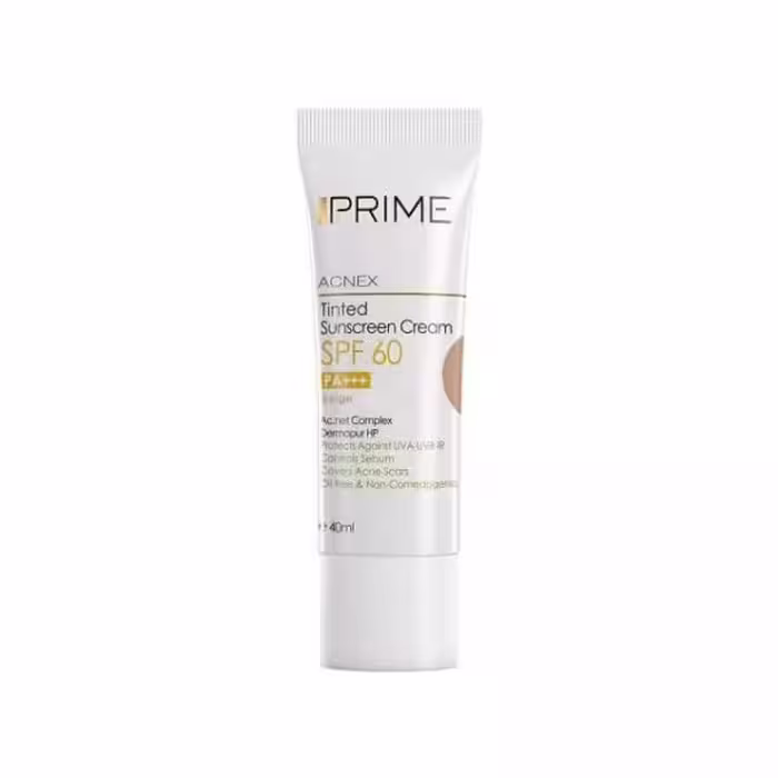 کرم ضد آفتاب Acnex پرایم SPF 60 حجم 40 میلی لیتر - بژ طبیعی