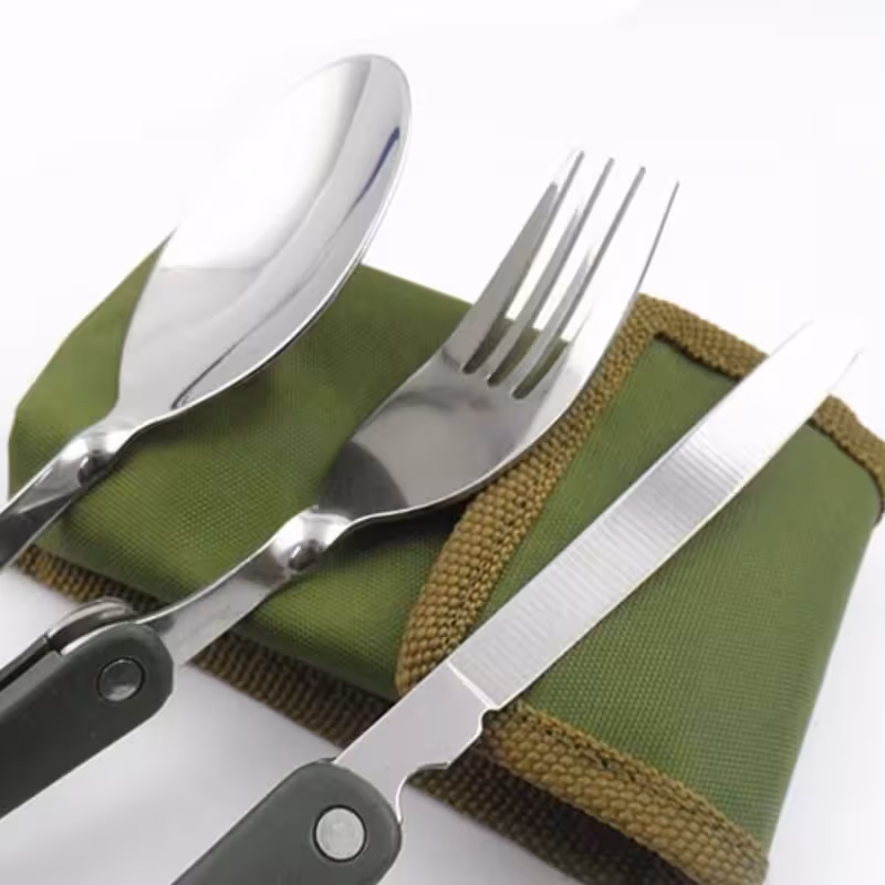 قاشق چنگال مسافرتی تاشو | amazonchi