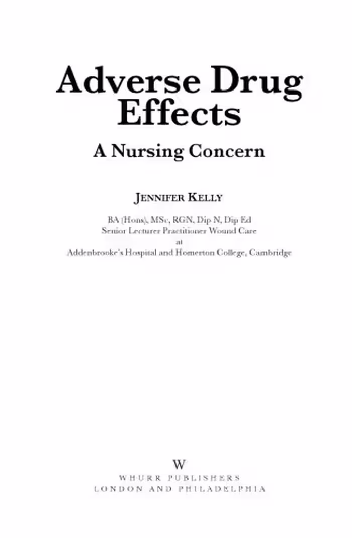 خرید و دانلود نسخه کامل کتاب Adverse Drug Effects: A Nursing Concern