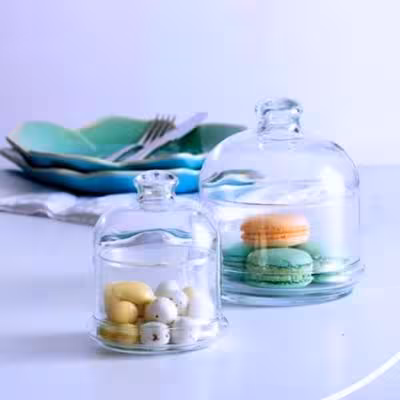 بانکه سایز کوچک ظرف شیشه ای و تنقلات خوری عسل خوری دایره