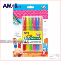 3 کاره مداد شمعی پاستل و آبرنگ آموس AMOS Colorix Silky Twisters