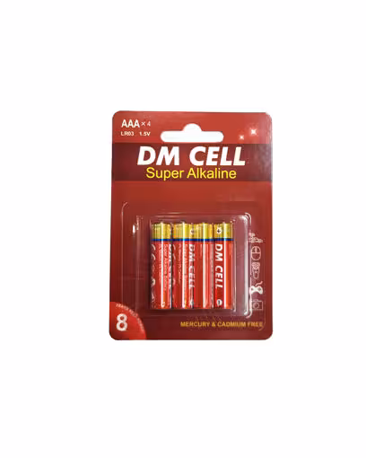 باتری نیم قلمی سوپر آلکالاین DM کارت 4 عددی