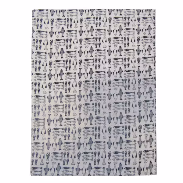 دبرینا دستمال شستشو 70*50 طرح ماهی سیاه و سفید