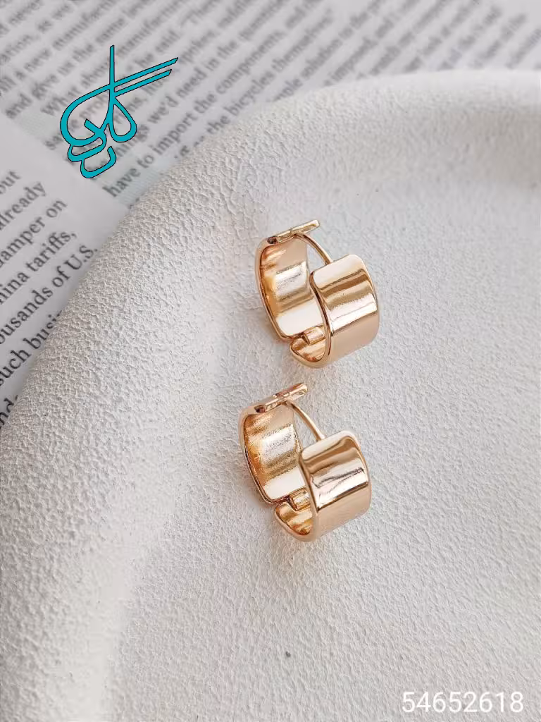 خرید گوشواره حلقه ای زنانه طلایی ساده و شیک مارک ژوپینگ رنگ ثابت ضد حساسیت کیفیت عالی کد 1615964 - ردگل