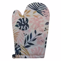 سیلوانا دستکش طرح برگ های رنگی صورتی-سرمه ای