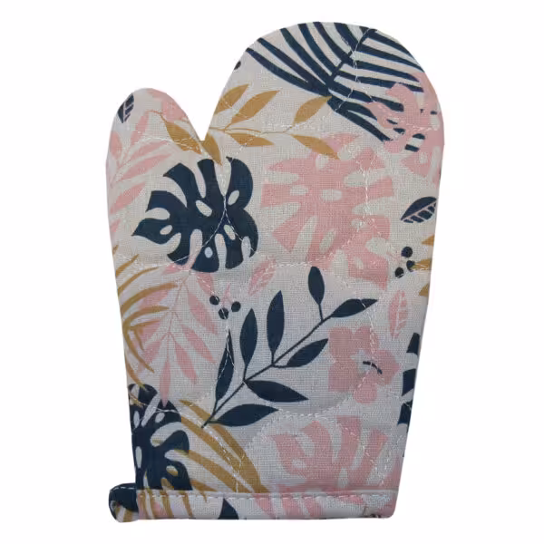سیلوانا دستکش طرح برگ های رنگی صورتی-سرمه ای