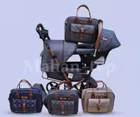 ست کالسکه و کریر و ساک دلیجان خامه دوزی چرم نما درجه یک