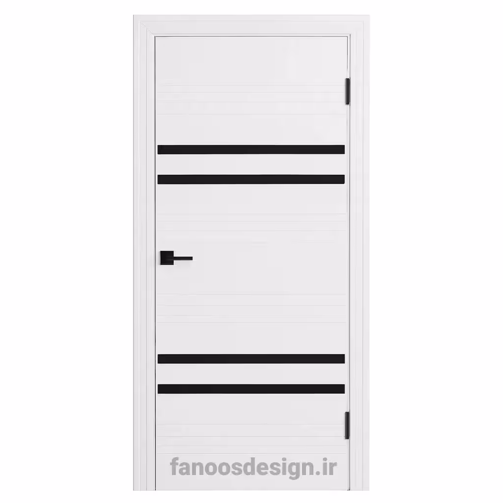 درب MDF سفید مدرن مدل نوار مشکی کد 30647