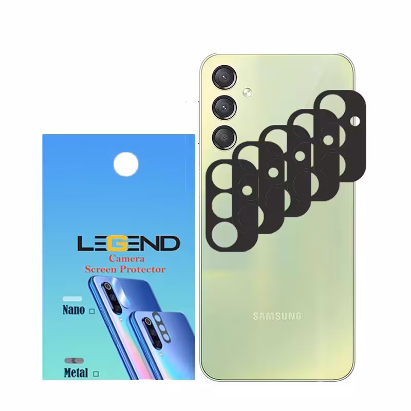 محافظ لنز دوربین لجند مدل قابدار مناسب برای موبایل سامسونگ Galaxy A24 بسته 5 عددی