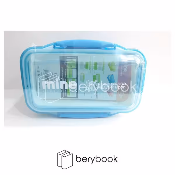 mine / ماین / ظرف غذا / پلاستیکی / صورتی - آبی / دو طبقه / LB-216