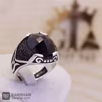 انگشتر نقره اسپرت مشکی مردانه مدل گابریل
