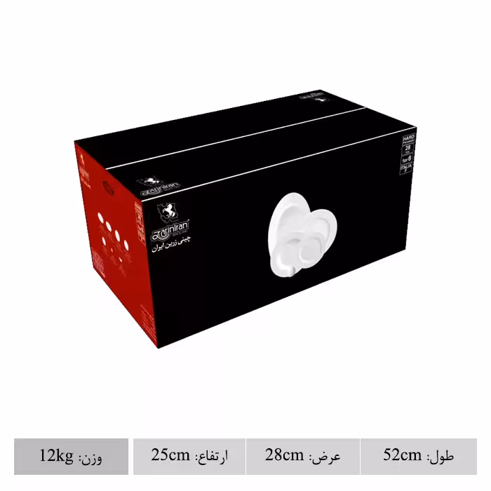 سرویس غذاخوری 28 پارچه چینی زرین ایران سری ایتالیا اف مدل روما