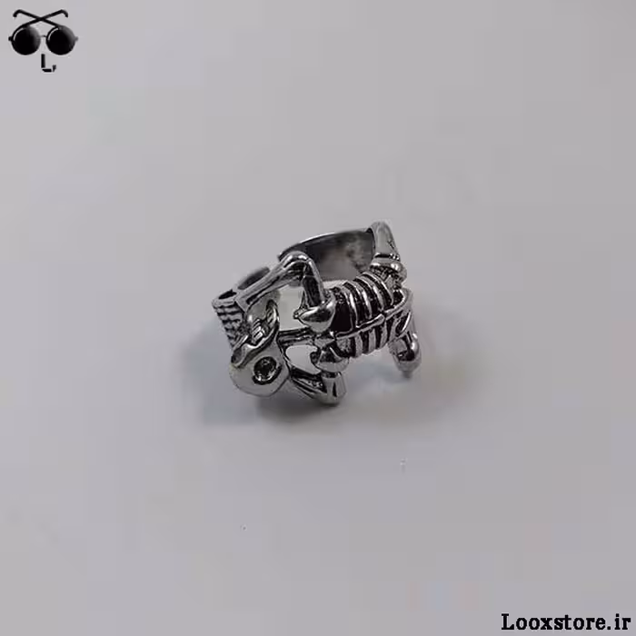 انگشتر اسکلت خوابیده دور پیچ فری سایز