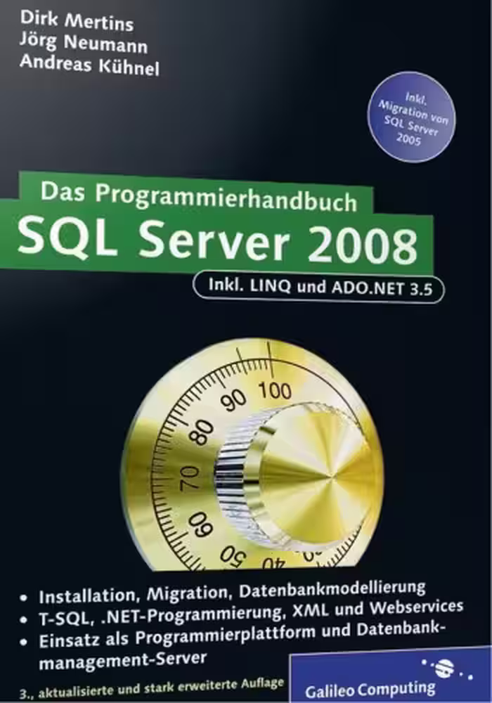 خرید و دانلود نسخه کامل کتاب SQL Server 2008: Das Programmierhandbuch, 3. Auflage