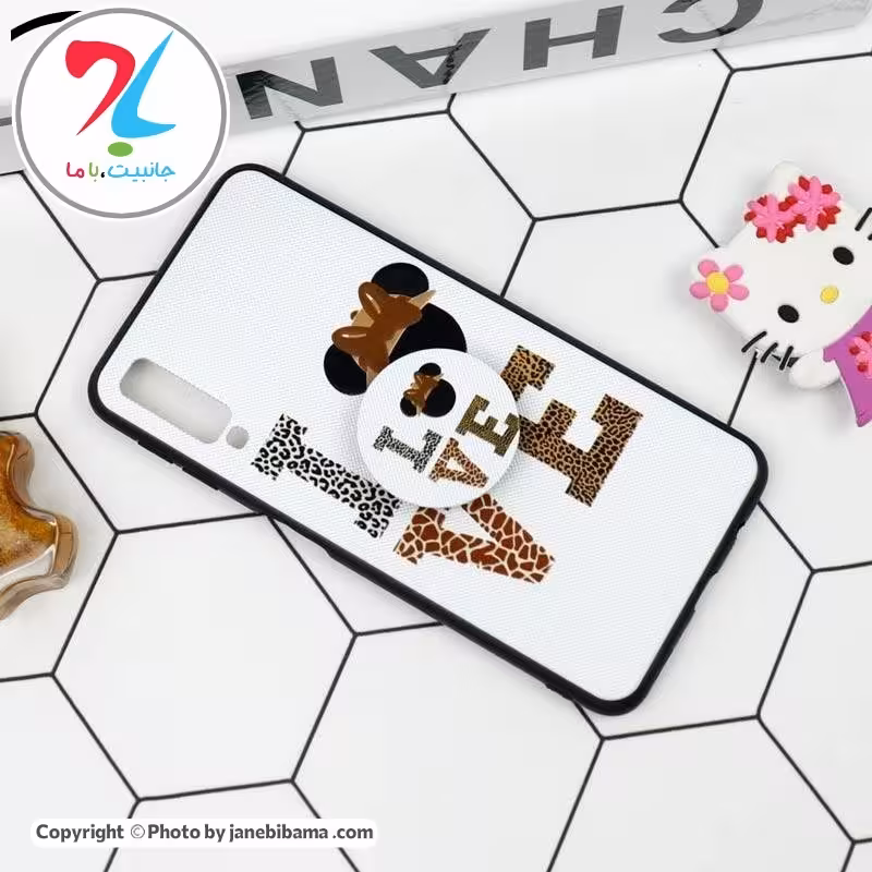 قاب فانتزی برجسته پاپ سوکت دار طرح میکی موس سامسونگA7 2018سریD - طرح1