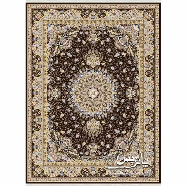 فرش پاتریس شمنسا قهوه ای تیره 1050 شانه