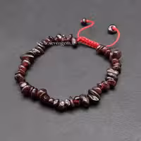 دستبند سنگ گارنت سرخ چیپسی (کدA100)