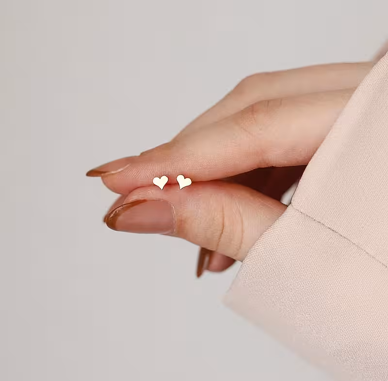 گوشواره قلب ریز