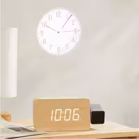 ساعت پروژکتوری و صفحه نمایشگر چوبی LED