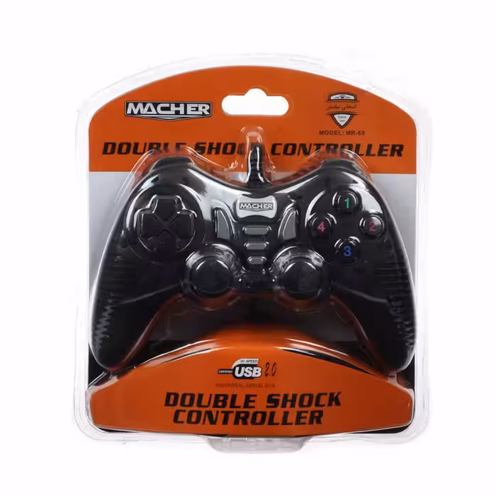 دسته بازی شوک دار Macher مدل MR-60 - مشکی - RYL