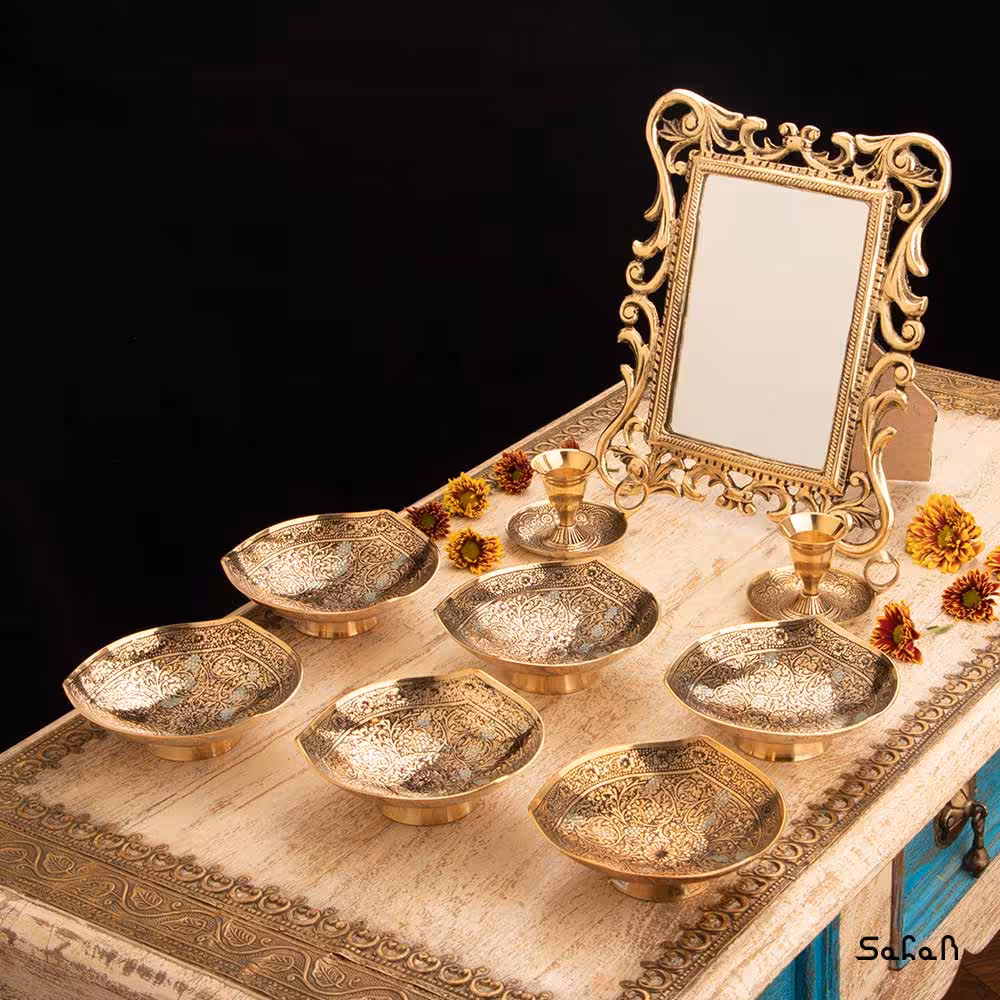 ست هفت سین برنجی میناکاری کد 1045