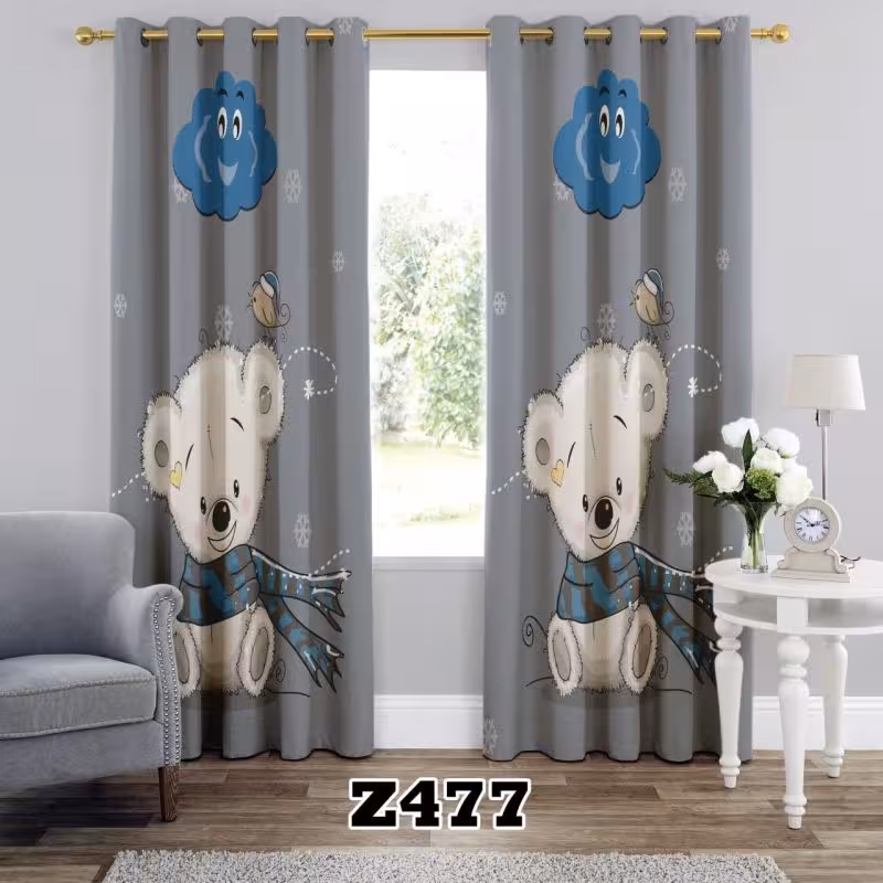 پرده سه بعدی طرح خرس