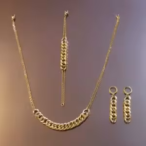 نیم ست کارتیر و زنجیر رنگ ثابت ضدحساسیت