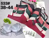 سوتین اسفنجی ماساژوری فنردار کاپ B کد 533 جین 6 تایی