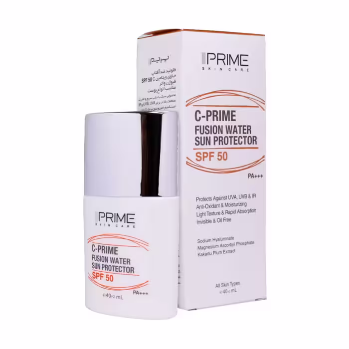 فلوئید ضد آفتاب SPF50 فیوژن واتر پریم حاوی ویتامین C حجم 40 میلی لیتر _ Prime Fusion water Spf50 Sunscreen Cream _ پریم