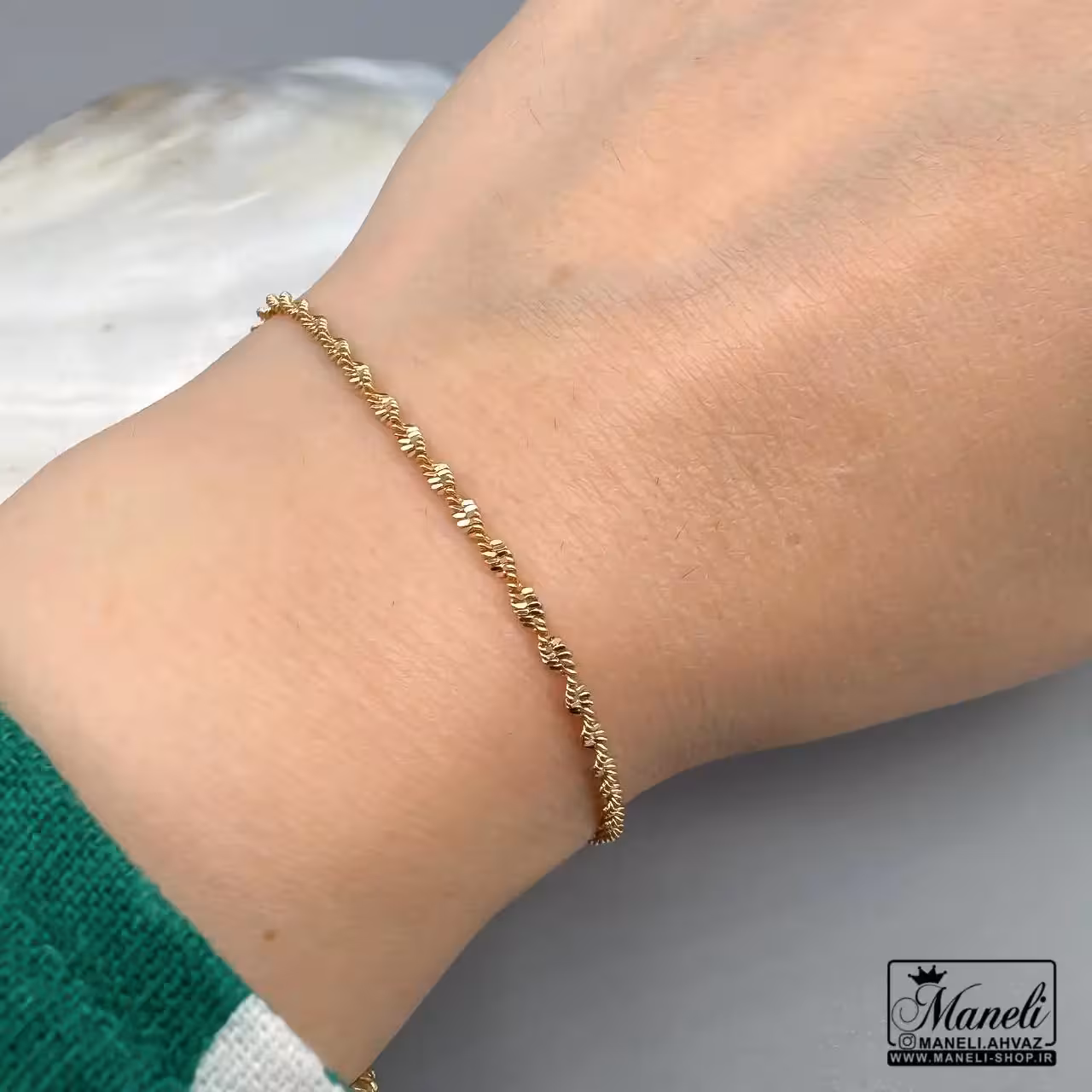 دستبند دیسکو طلایی ژوپینگ رنگ ثابت 14040223