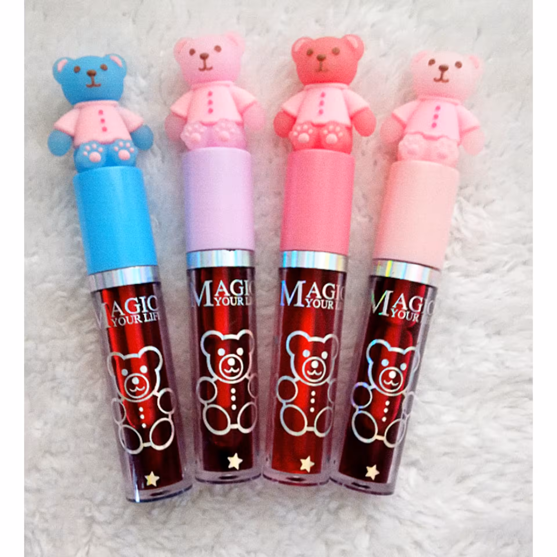 تینت لب فانتزی طرح خرس عروسکی تینت لب عروسکی رنگ گوجه ای هاج و واج 