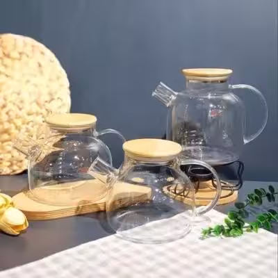 قوری پیرکس 1800 میل درب بامبو