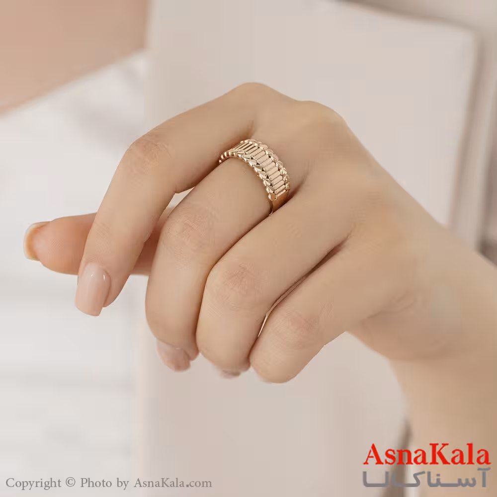 انگشتر زنانه ژوپینگ اصلی با آبکاری طلا کد ANG19330W