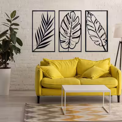 دیوارکوب آتریکس مدل برگ کد AS006 مجموعه 3 عددی