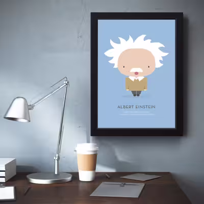 تابلو مدل مینیمال Albert Einstan آلبرت انیشتین کد m2415-b