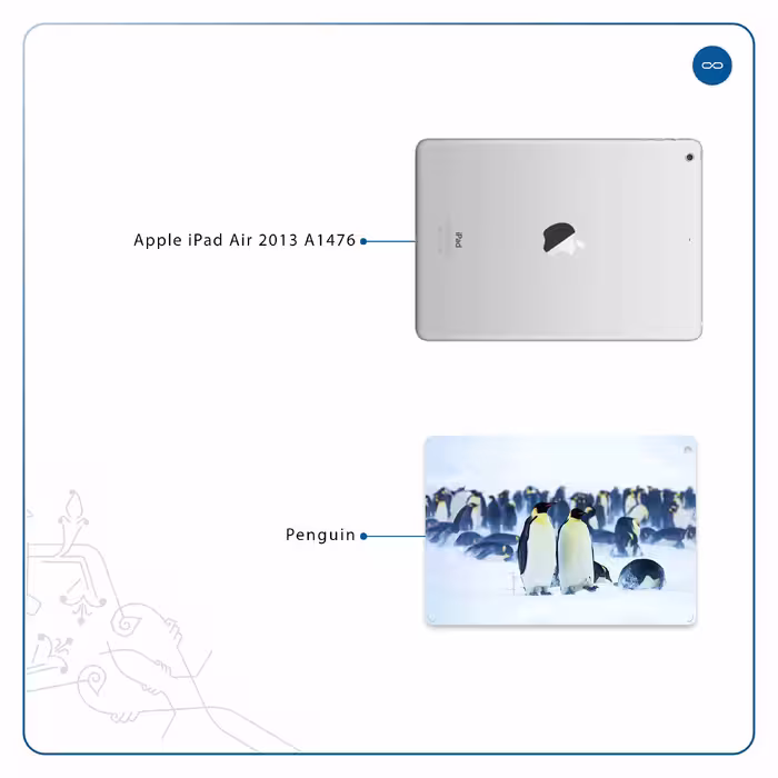 برچسب پوششی ماهوت مدل Penguin مناسب برای تبلت اپل iPad Air 2013 A1476